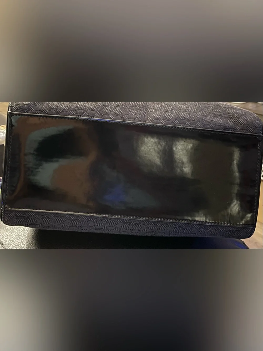 Coach Black Logo-Embossed Dome Satchel EUC